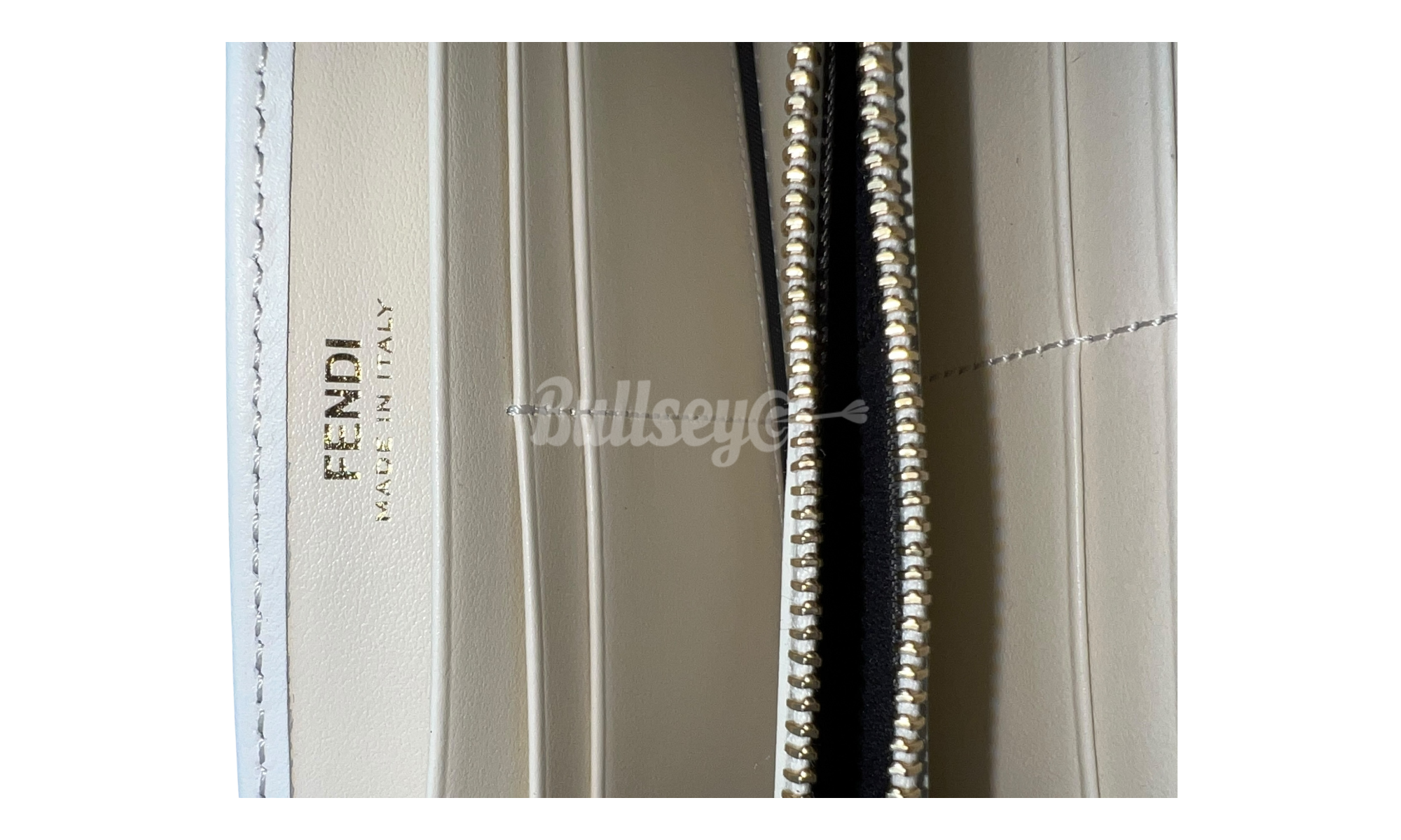 Fendi Roma Logo Continental Wallet On Chain White (PreOwned)