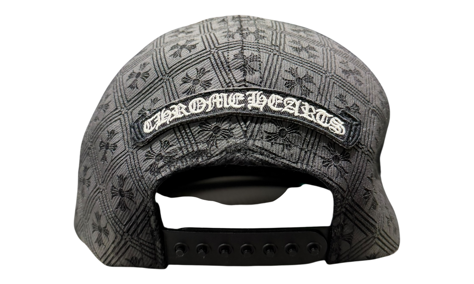 Chrome Hearts Leather Cemetery Triple Cross Monogram Black Trucker Hat