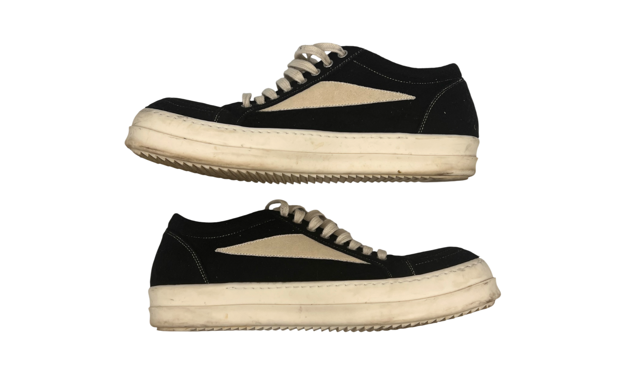 Rick Owens DRKSHDW Vintage Fleece Black/Milk Sneakers (Preowned)