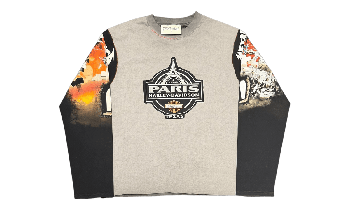 Poor Parker Vintage 1 of 1 Cut & Sewn Harley Grey/Black Longsleeve T-Shirt