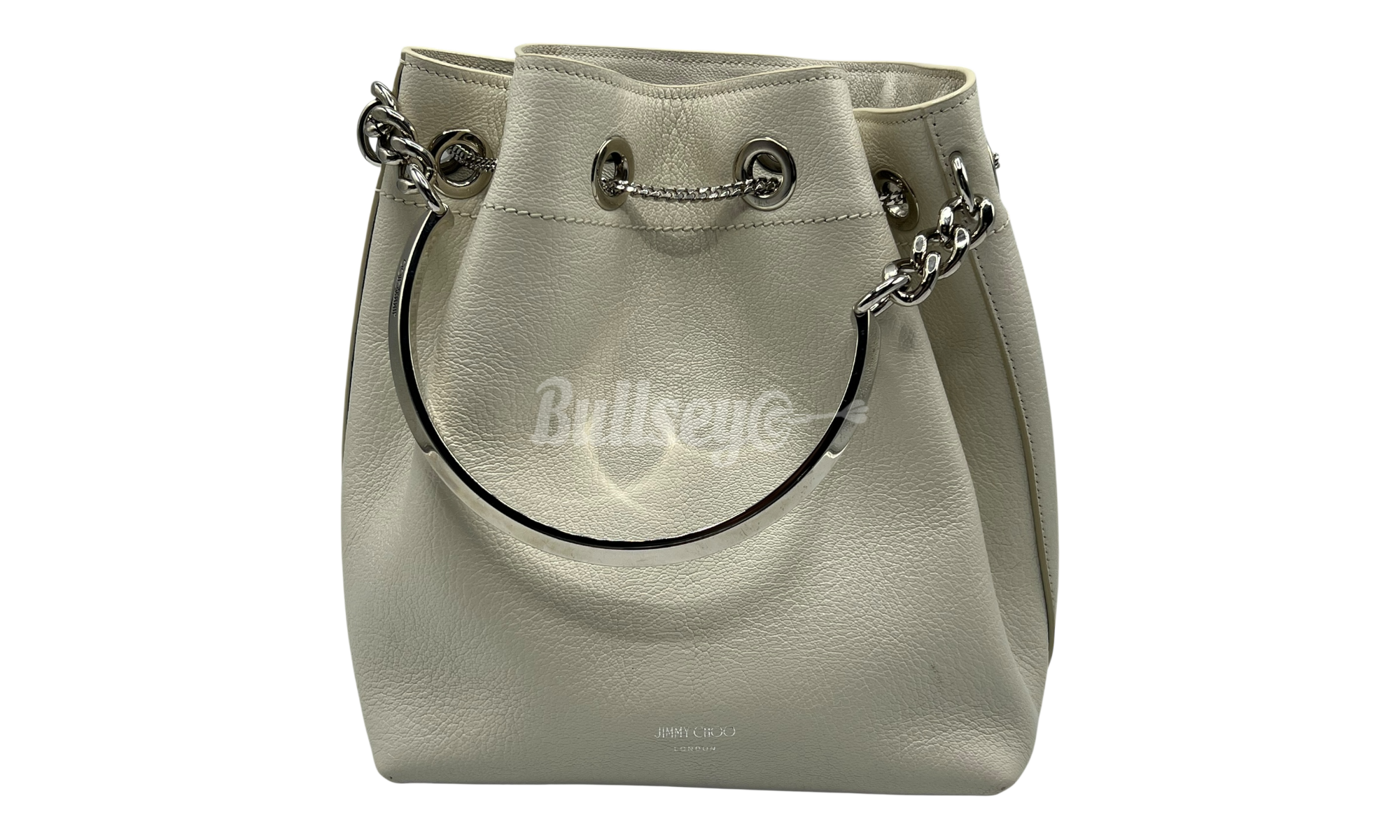 Jimmy Choo Bon Bon Bucket Latte Grainy Goat Leather Bucket Bag