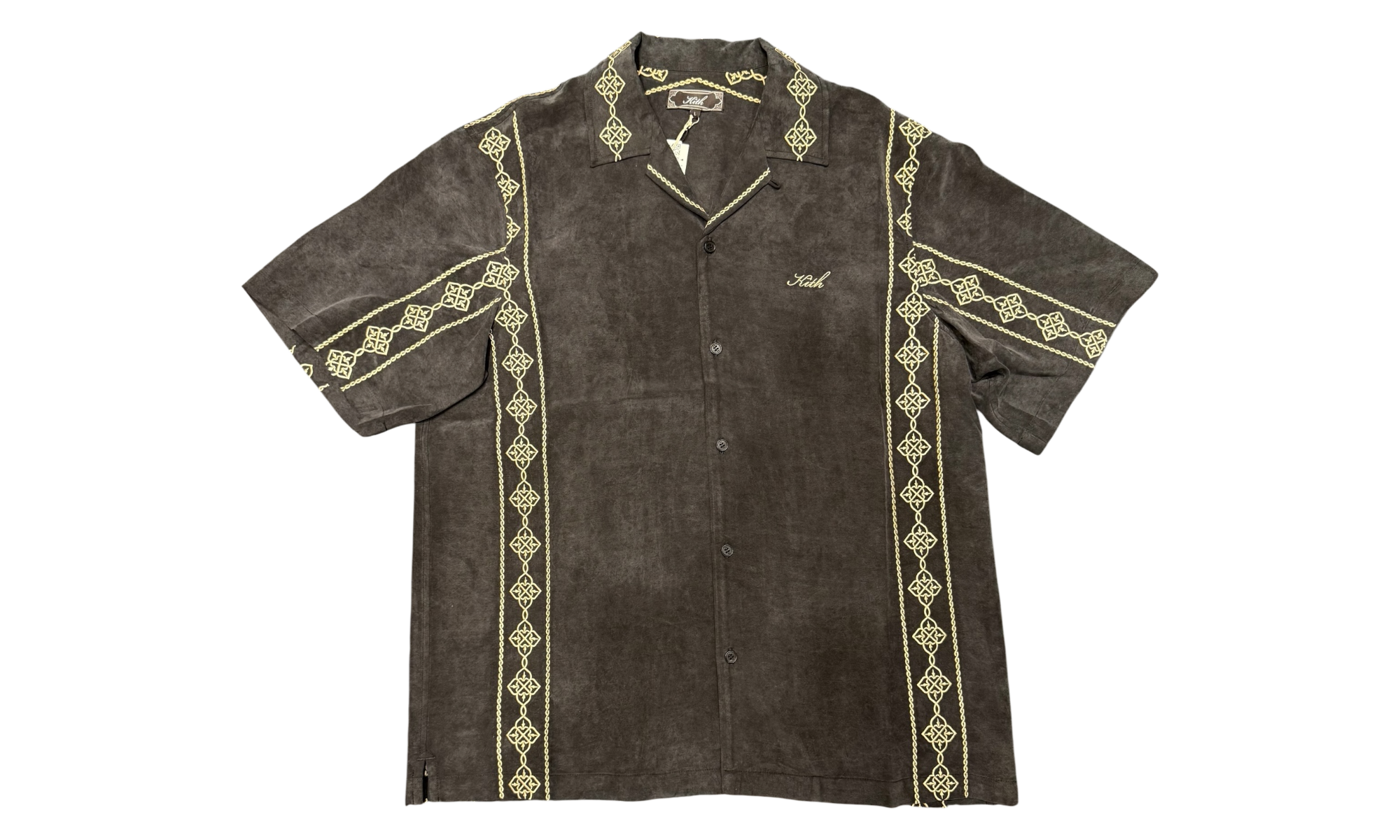 Kith Cupro Linen Thompson Camp Collar Black T-Shirt