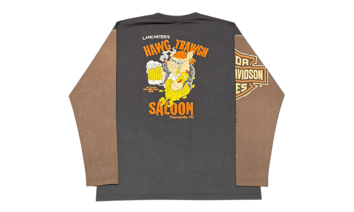 Poor Parker Vintage 1 of 1 Cut & Sewn Hawg Trawgh Black/Brown Longsleeve T-Shirt