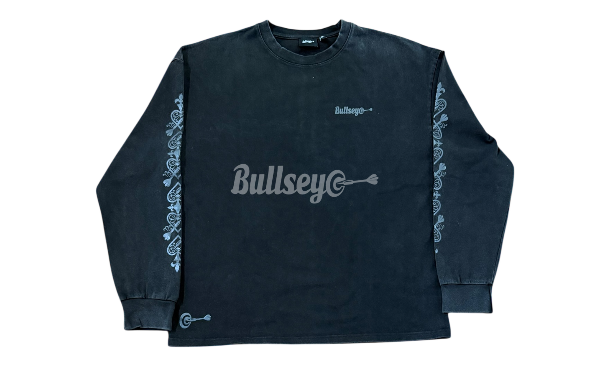 Bullseye Ace of Darts Washed Black Longsleeve T-Shirt