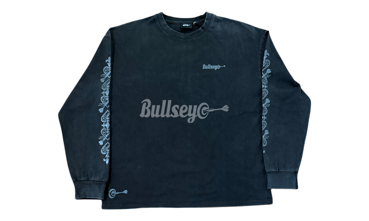 Bullseye Ace of Darts Washed Black Longsleeve T-Shirt