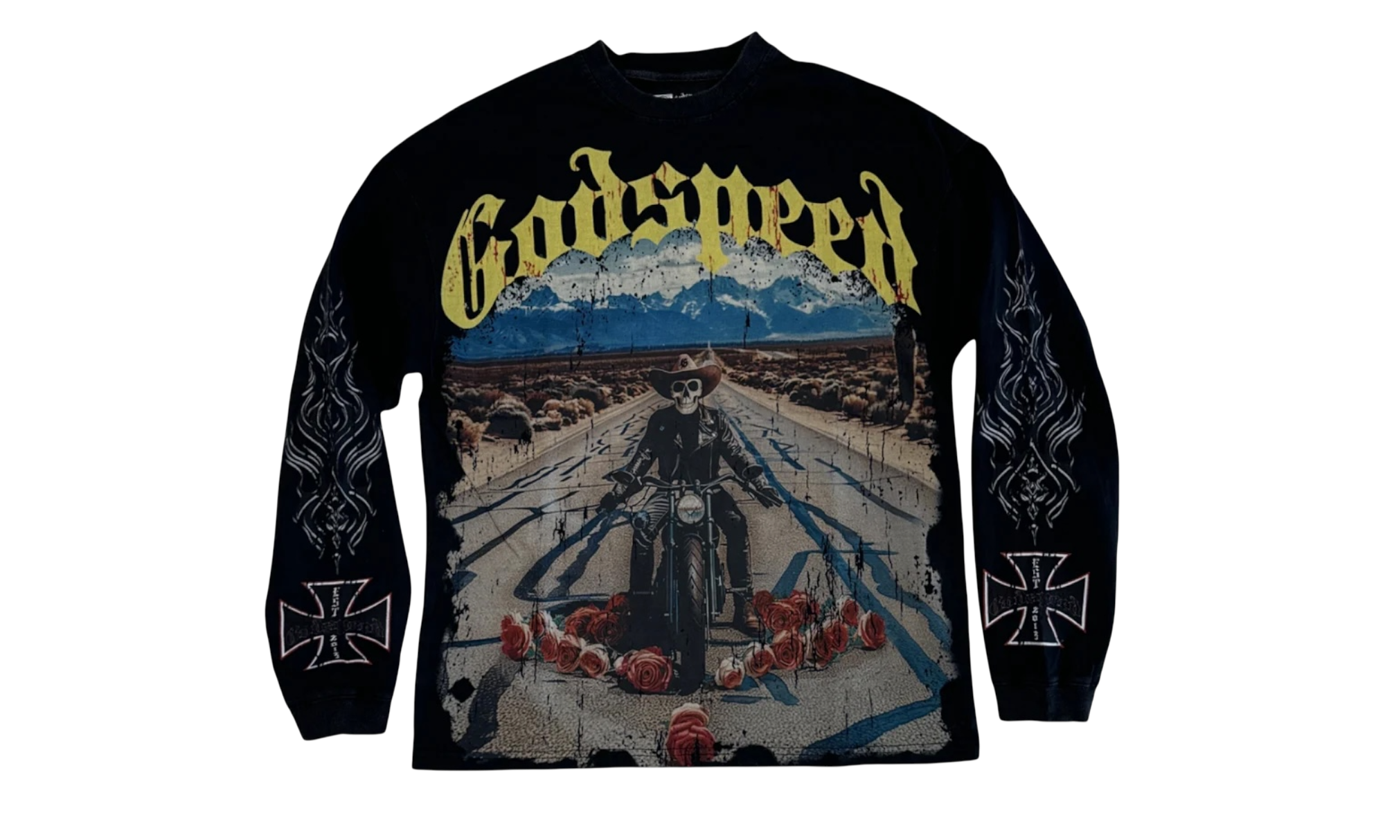 Godspeed Long Lonely Road Thermal Tee Black Wash (PreOwned)