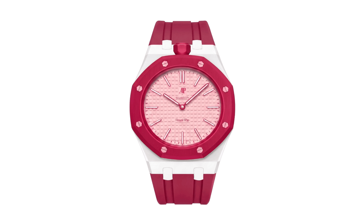 Swatch x Audemars Piguet AP Bioceramic Royal Pop Otto Rosso Dark Pink Rubber Strap & White Case