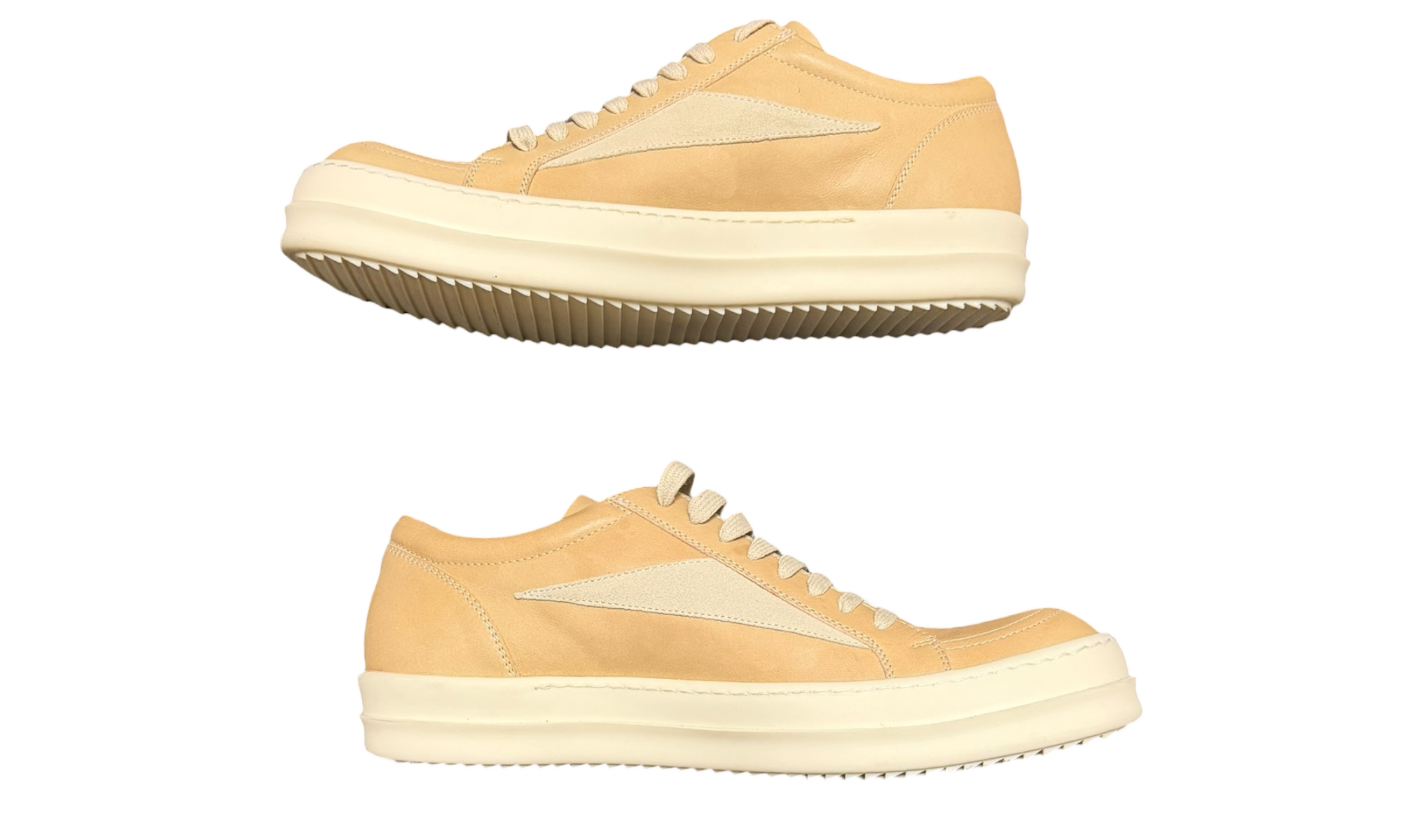 Rick Owens Beige Hollywood Vintage Beige Sneakers (PreOwned)