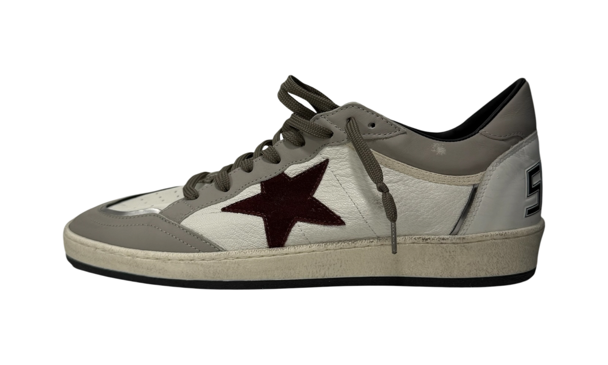 Golden Goose Men's White/Grey Ball Sneakers