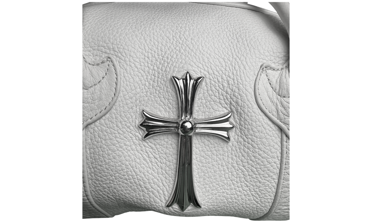 Chrome Hearts White Leather Monica Bag With Silver Cross Logo (Pre-Owned)