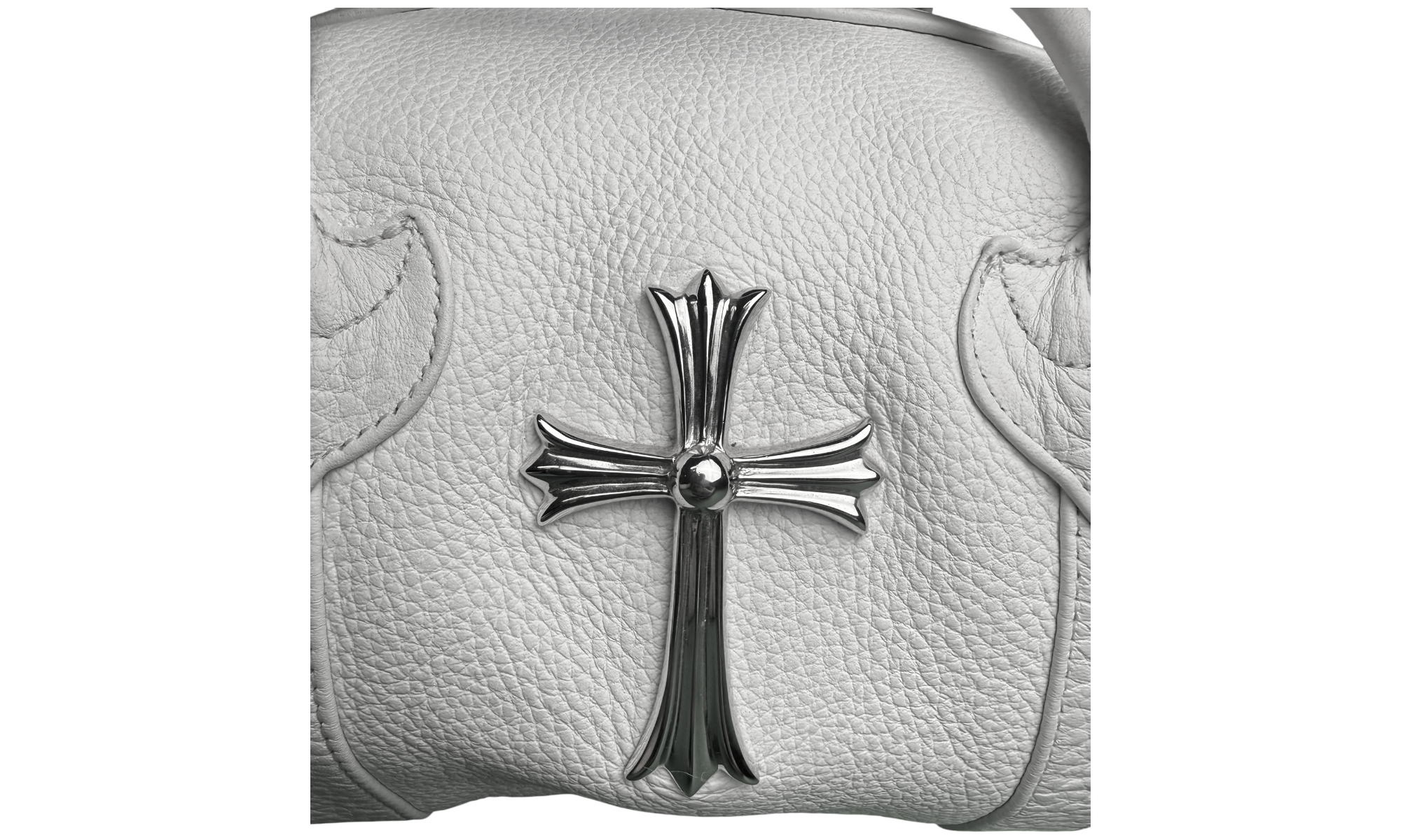 Chrome Hearts White Leather Monica Bag With Silver Cross Logo (Pre-Owned)
