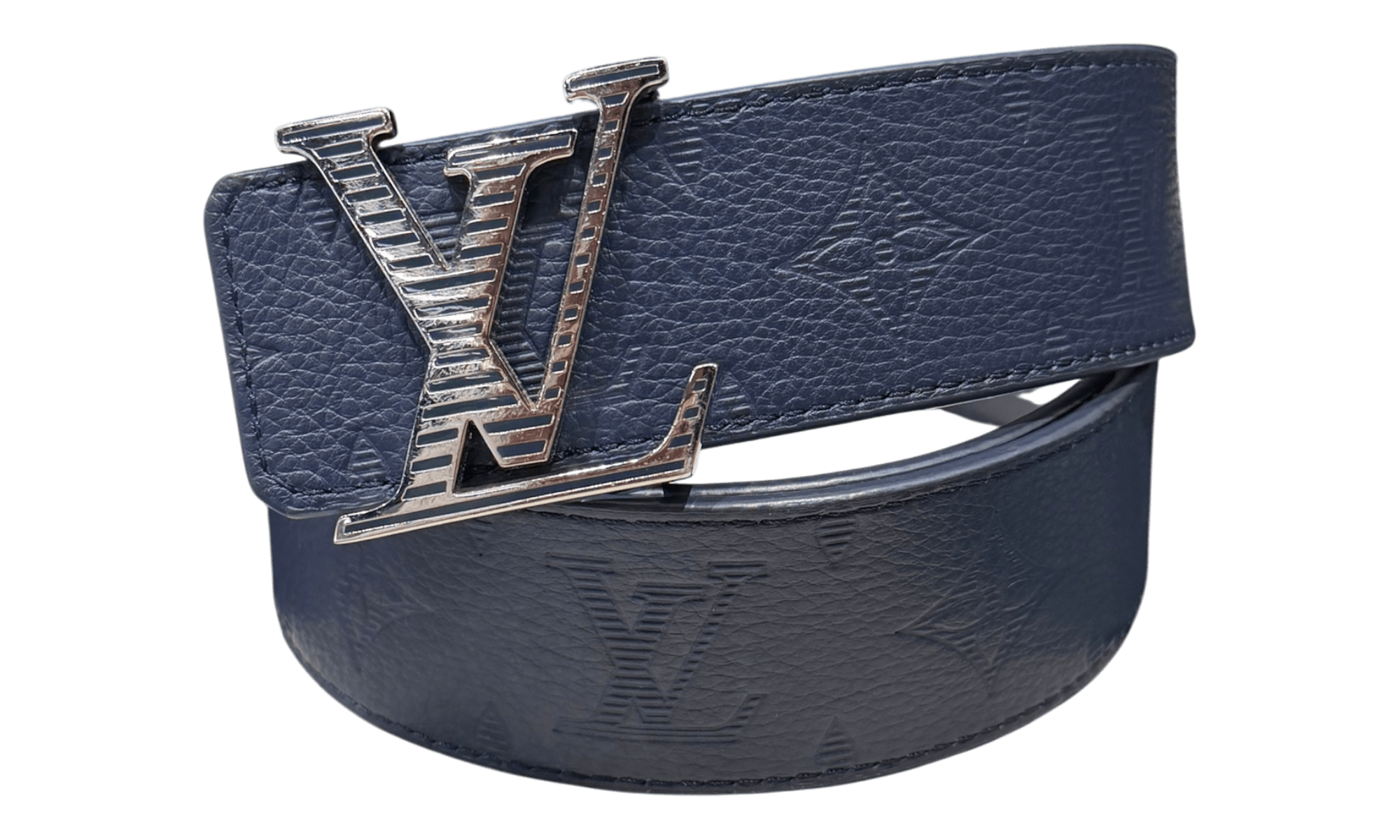 Louis Vuitton Shadow Reversible Belt Navy Blue Preowned