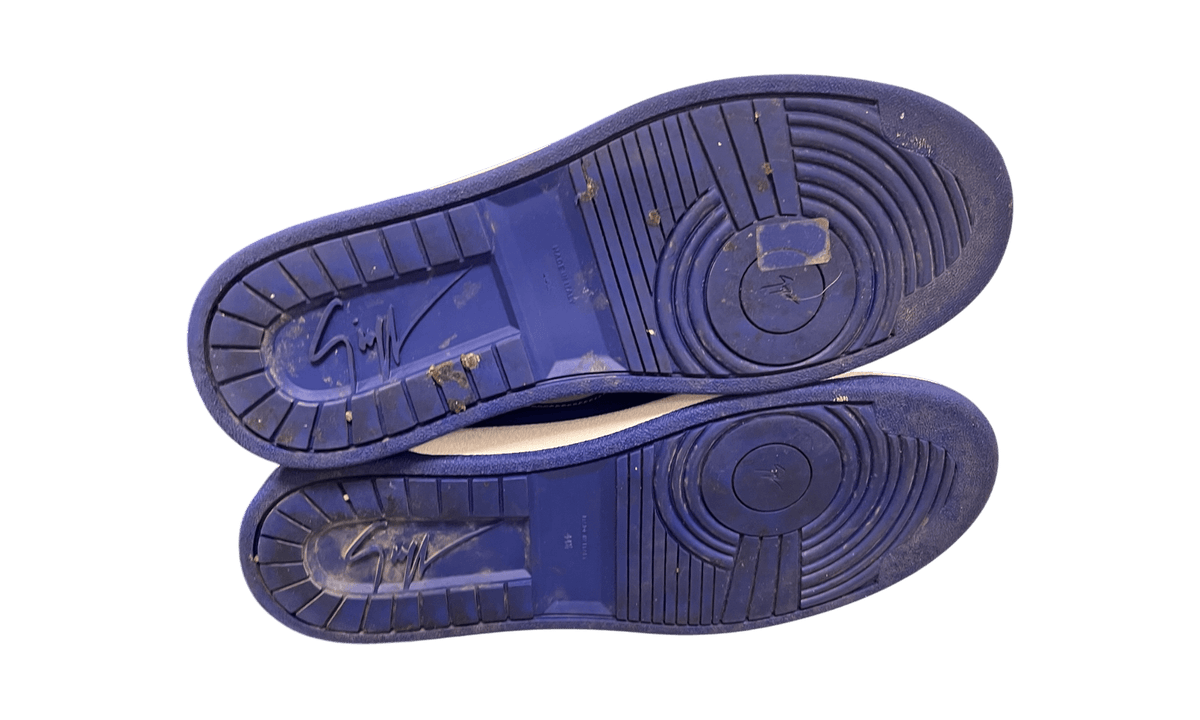 Giuseppe Zanotti Blue/White Leather Low Sneakers (Preowned)