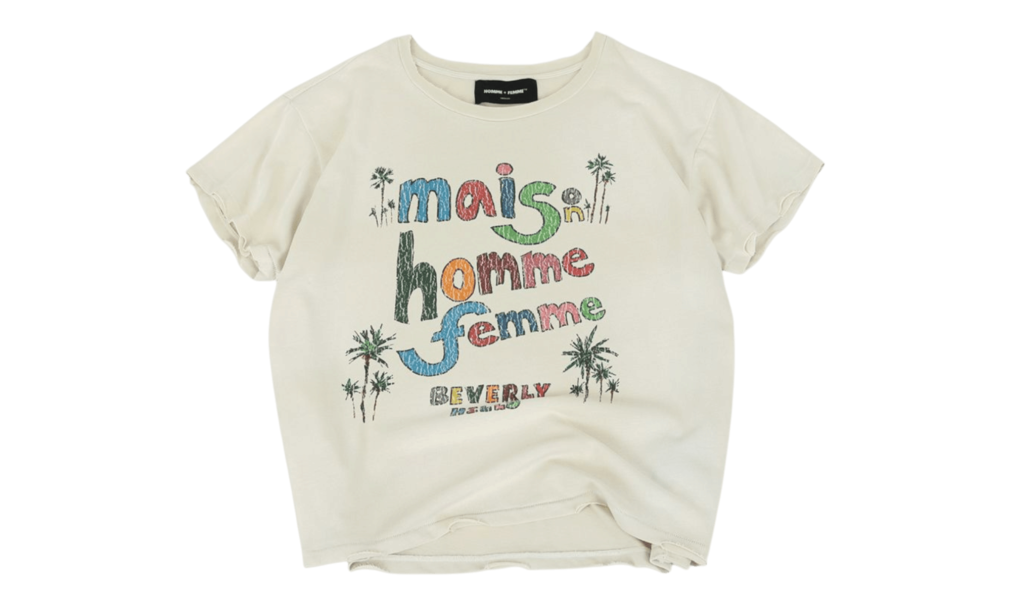 Homme Femme Postcard Vintage White Tee