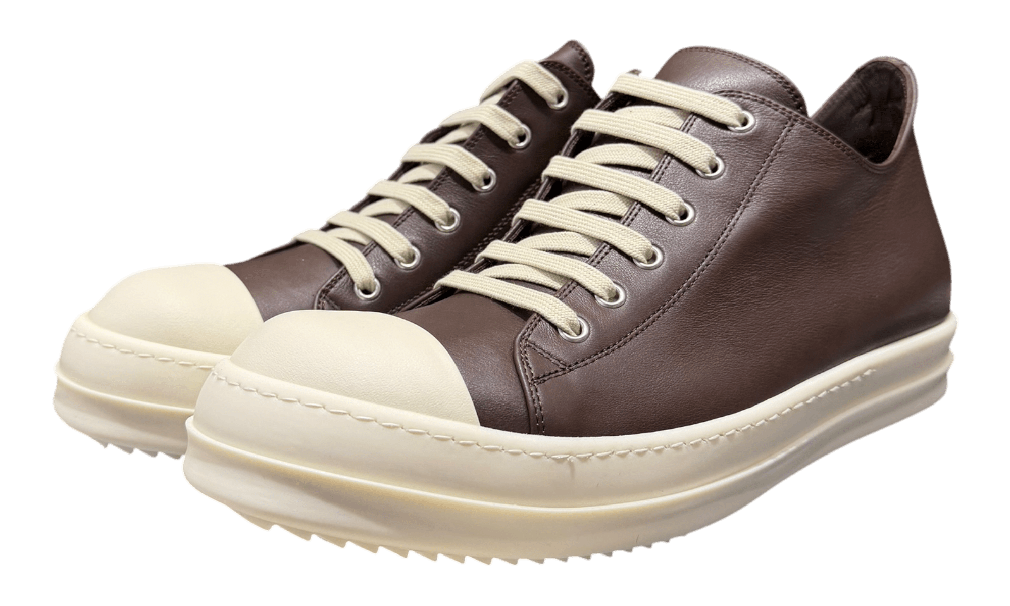 Rick Owens Brown Temple Low Sneakers