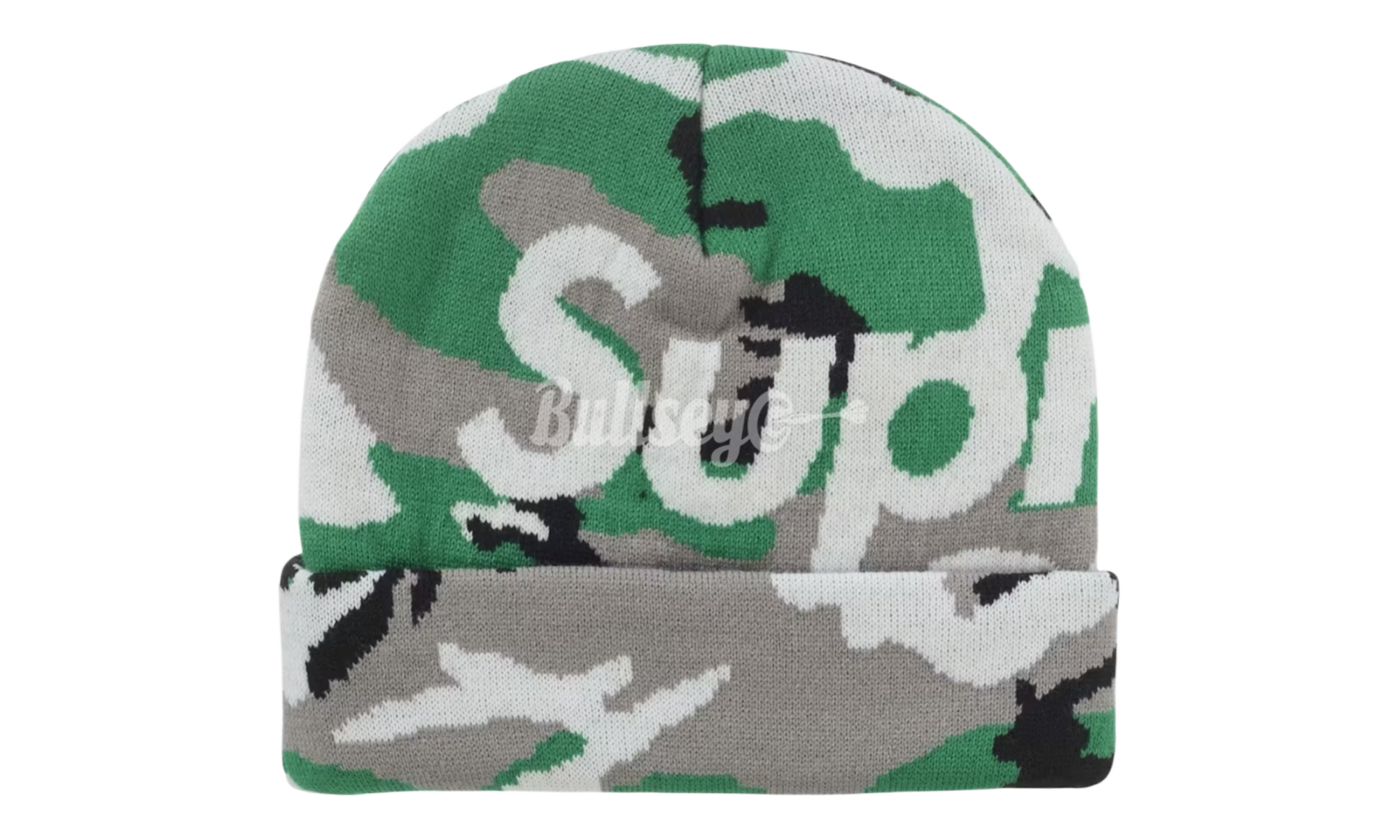 Supreme Camo Big Logo Beanie Green Camo