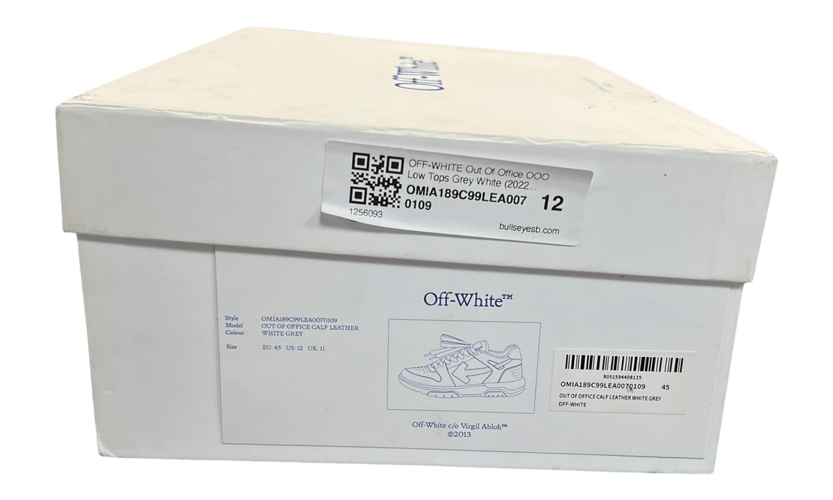 OFF-WHITE Out Of Office OOO Low Tops Grey White (2022) (PreOwned)