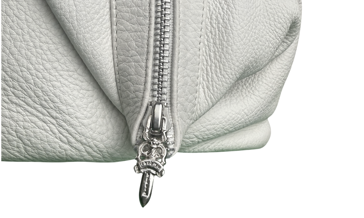 Chrome Hearts White Leather Monica Bag With Silver Cross Logo (Pre-Owned)