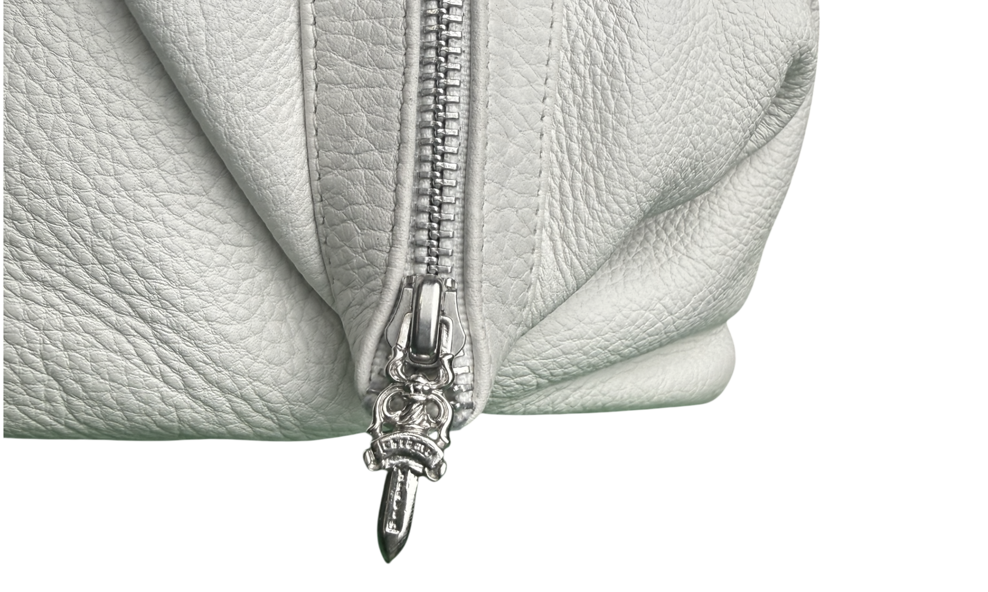 Chrome Hearts White Leather Monica Bag With Silver Cross Logo (Pre-Owned)