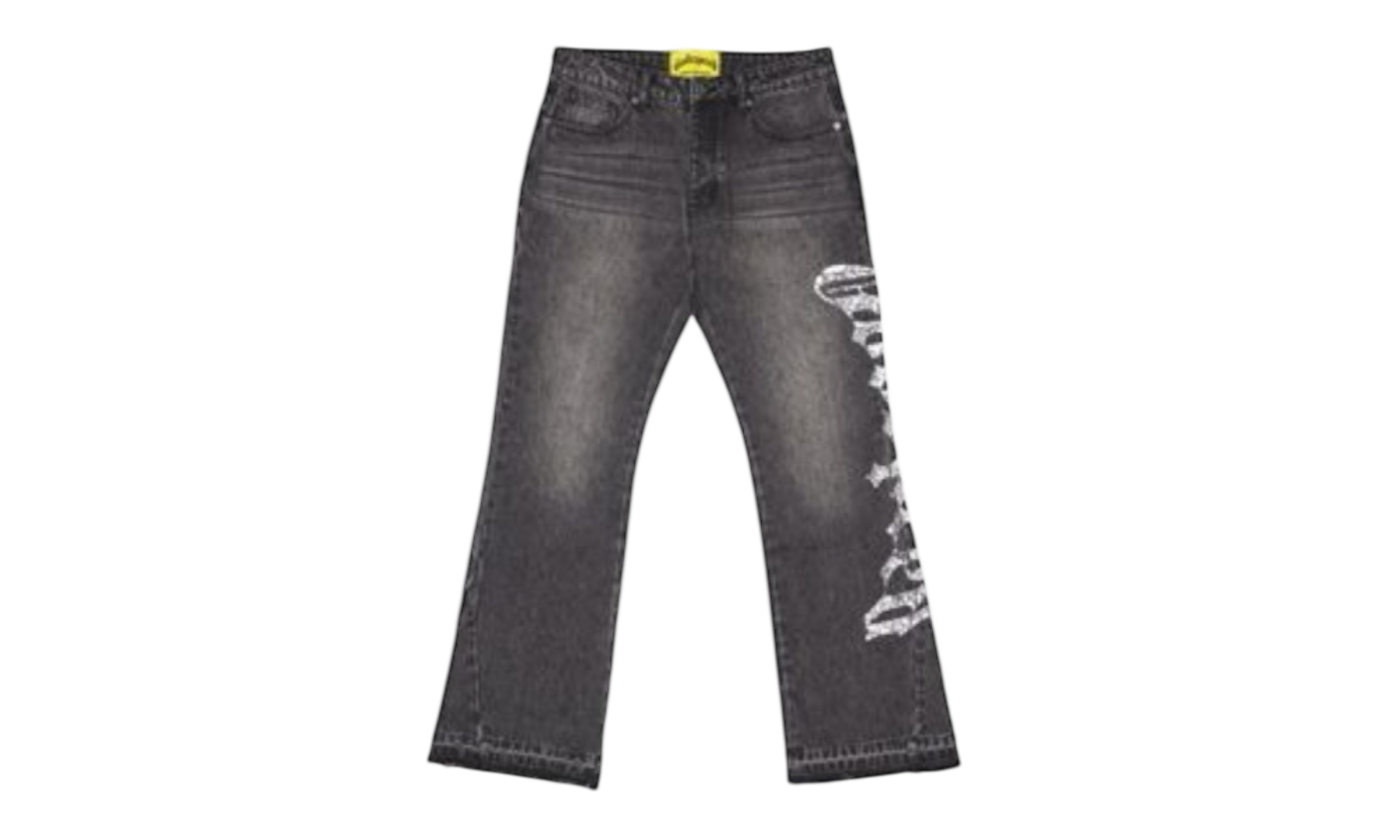 Godspeed OG Logo Grey Washed Denim Flared Jeans