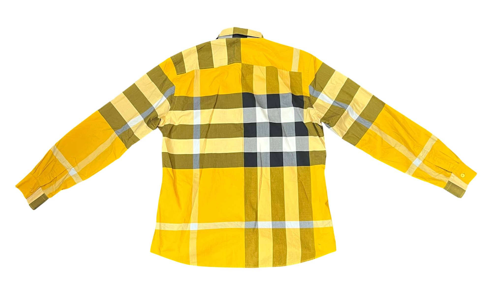 Burberry Yellow Check Stretch Poplin Shirt (PreOwned)