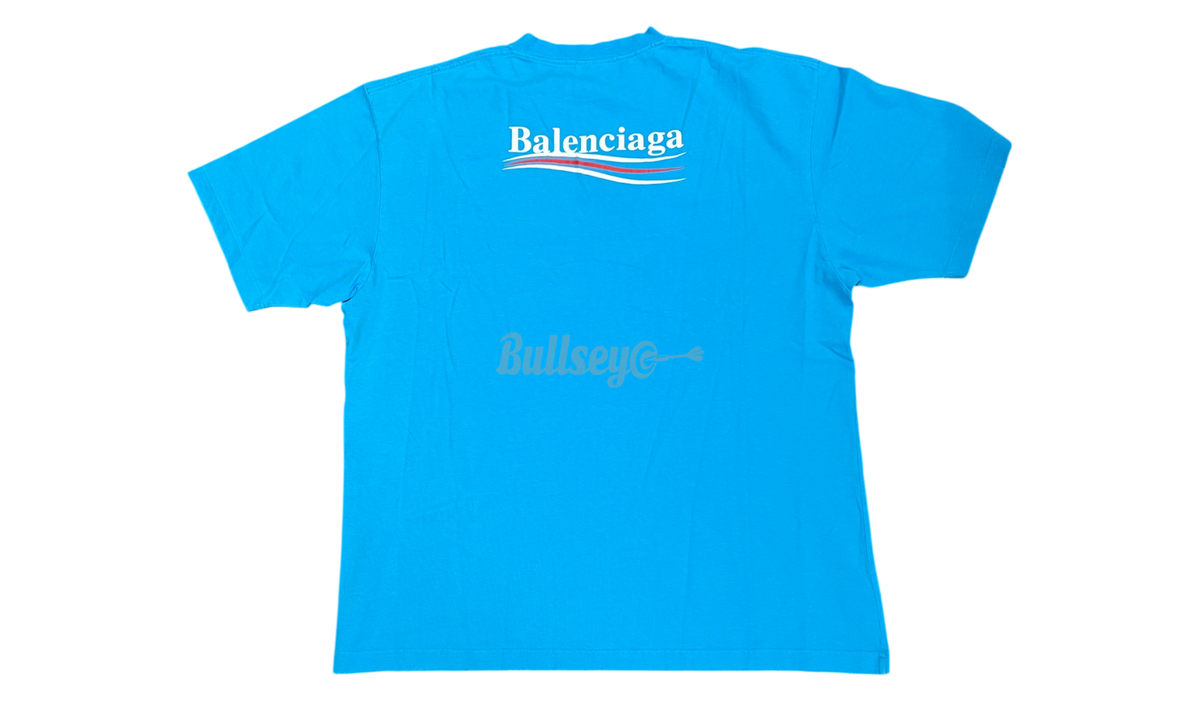 Balenciaga Political Campaign Logo Light Blue T-Shirt