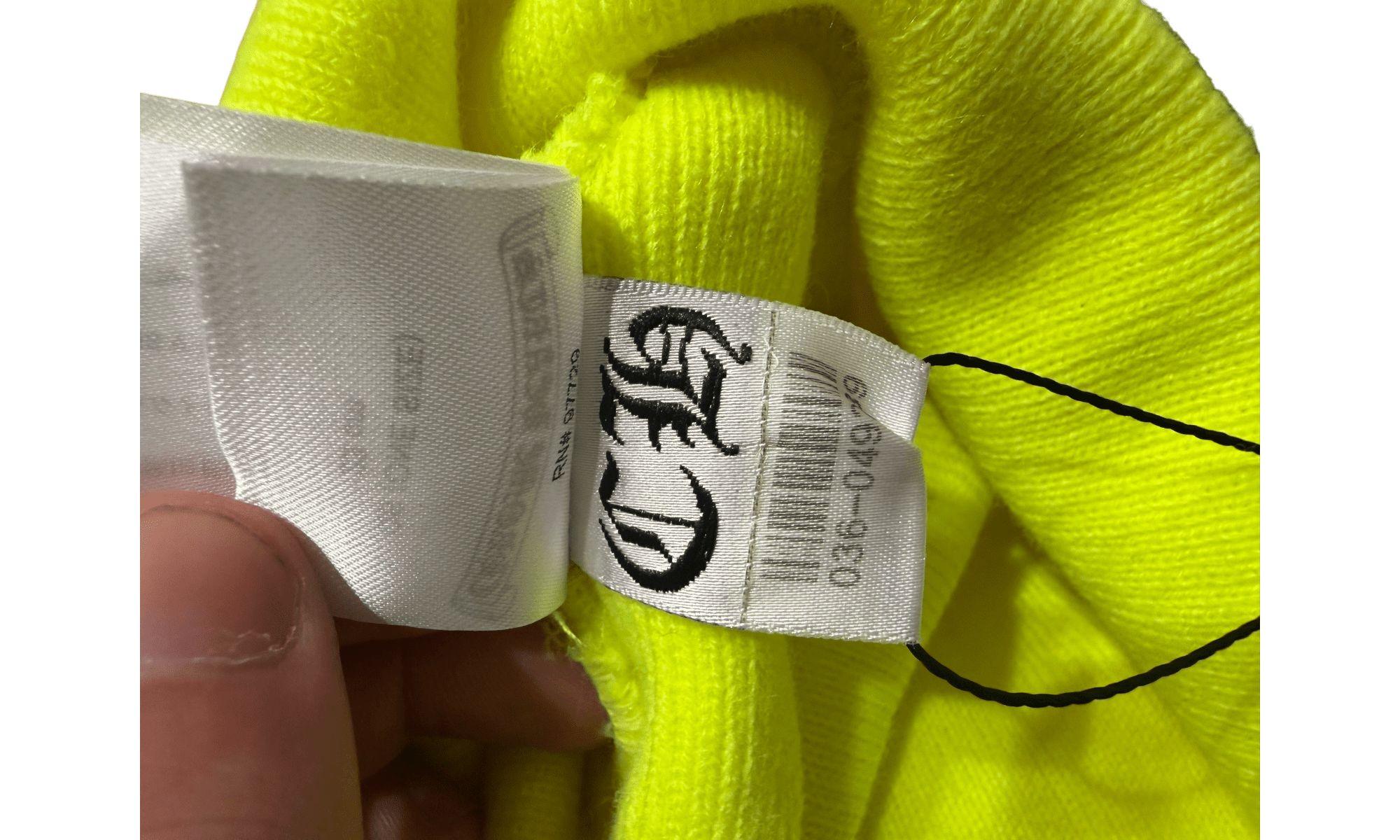 Chrome Hearts Neon Yellow Script Logo Beanie