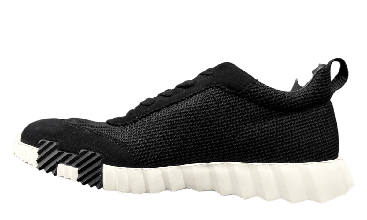 Hermes Black Mesh and Suede Bouncing Lace Up Sneakers