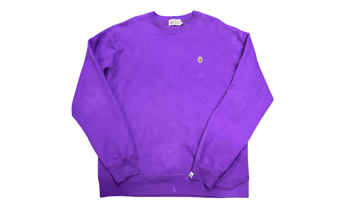BAPE Ape Head One Point Relaxed Fit Crewneck (SS23) Purple (PreOwned)