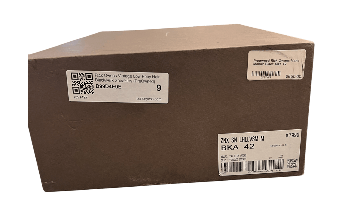 Rick Owens Vintage Low Pony Hair Black/Milk Sneakers (PreOwned)