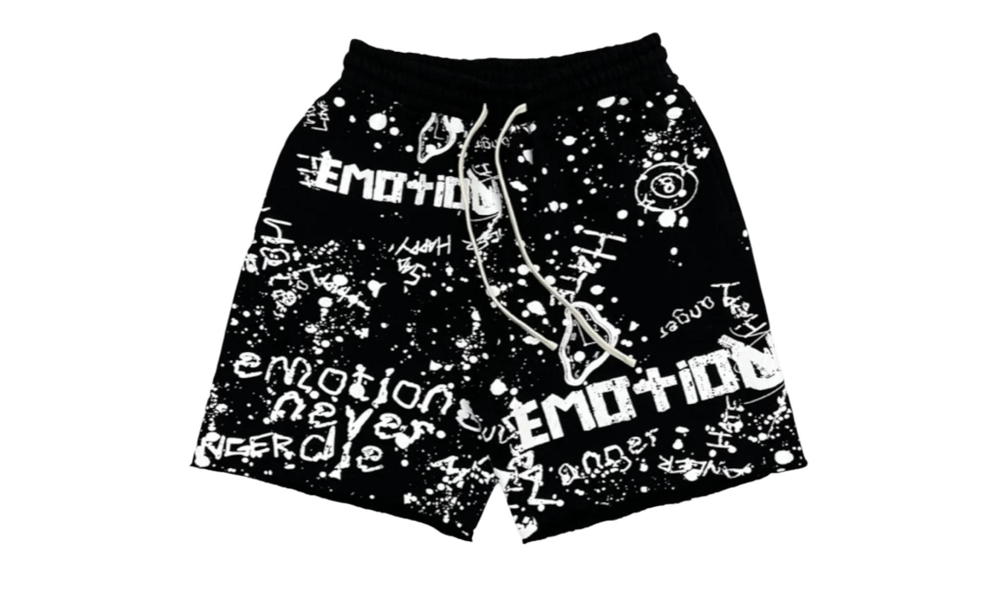 Mixed Emotions Black Graffiti Shorts