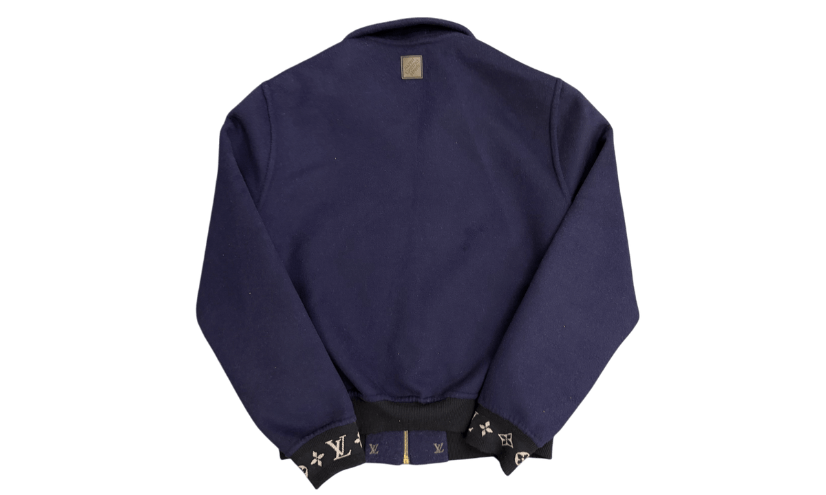 Louis Vuitton Blason Double Face Wool-Silk Blend Reversible Navy Blue Jacket