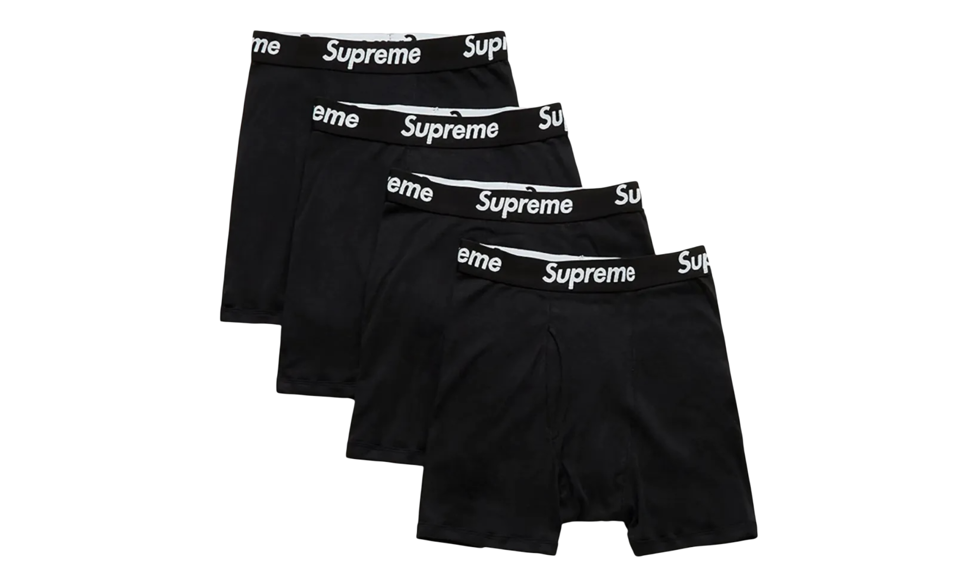 Supreme Hanes Boxer Briefs (4 Pack) Black