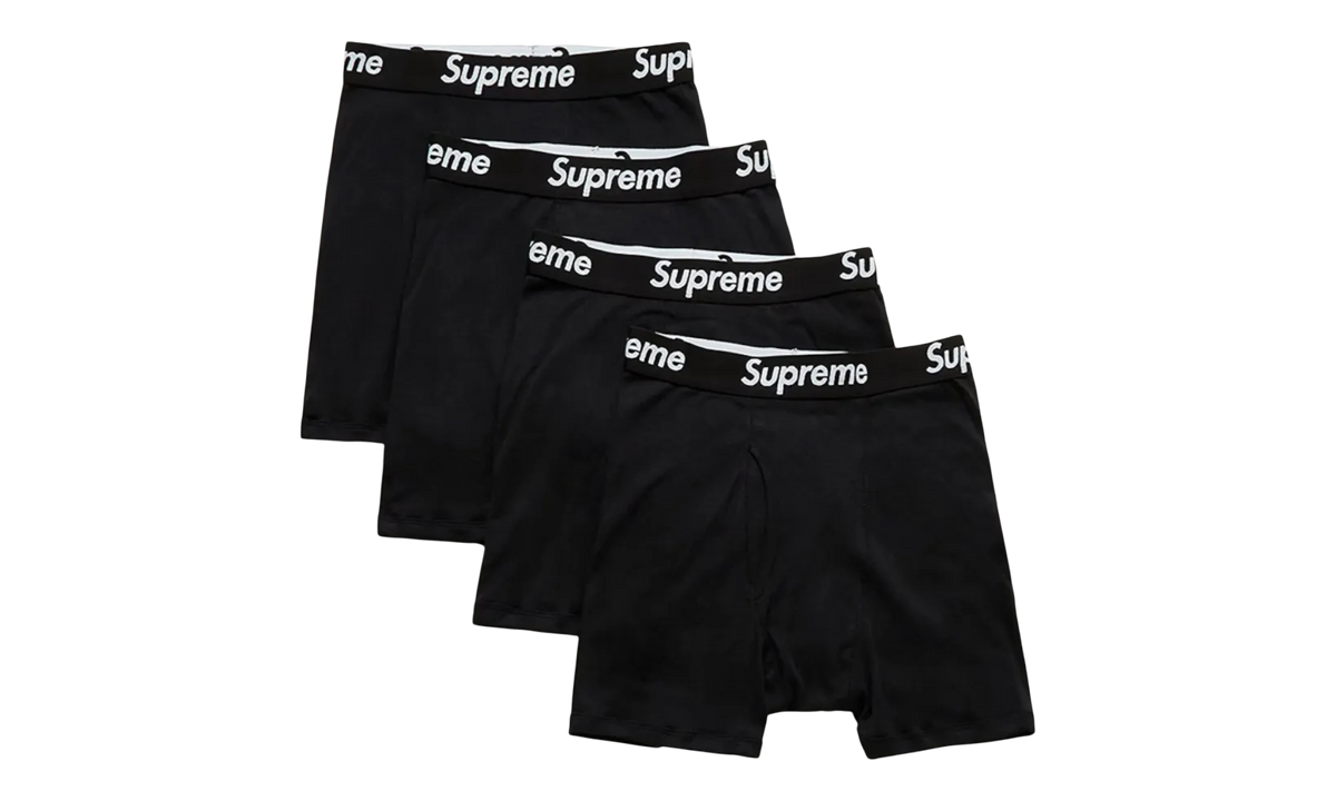 Supreme Hanes Boxer Briefs (4 Pack) Black
