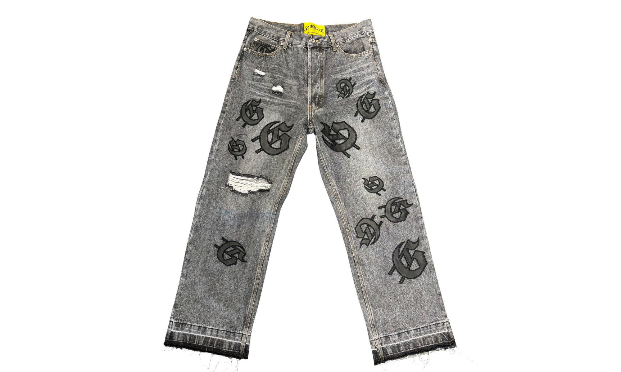 Godspeed Scattered GS Logo Black Wash Denim Jeans (PreOwned)