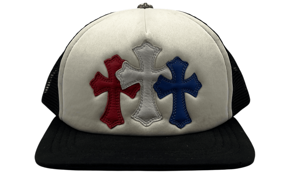 Chrome Hearts Triple Cross Red/White/Blue Trucker Hat