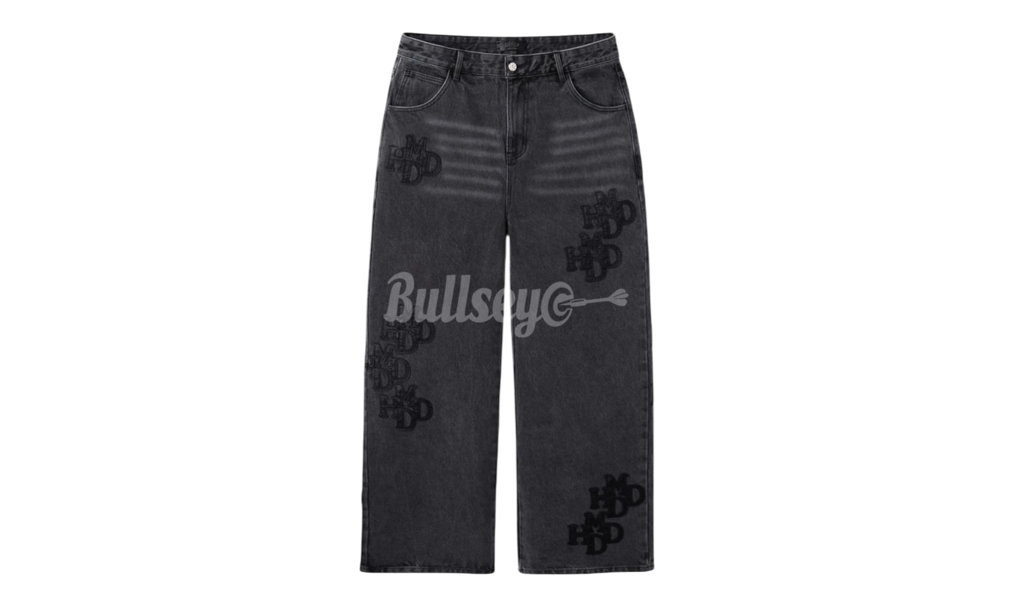 HMDD Patch Cord Double Knot Knee Black Jeans