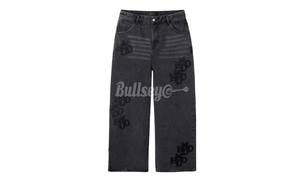 HMDD Patch Cord Double Knot Knee Black Jeans