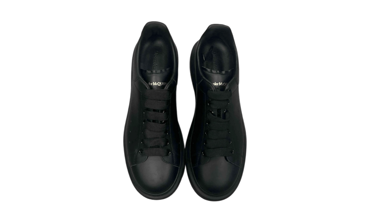 Alexander Mcqueen Black Leather Oversized Sneaker (Preowned) (No Box)