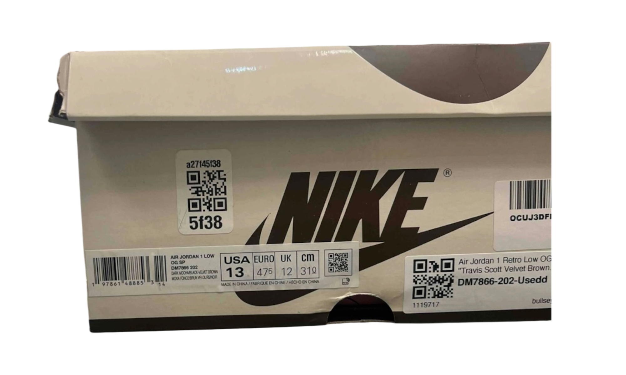 Air Jordan 1 Retro Low OG SP "Travis Scott Velvet Brown" (PreOwned)