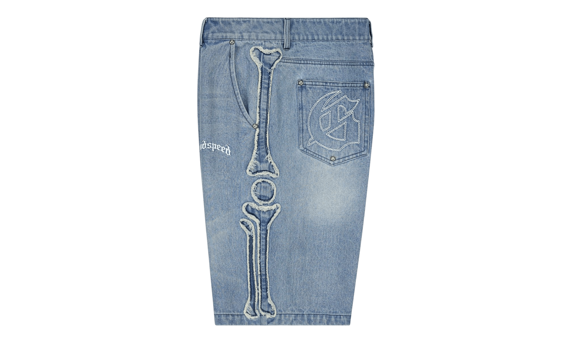 Godspeed Femur Frayed Denim Blue Shorts