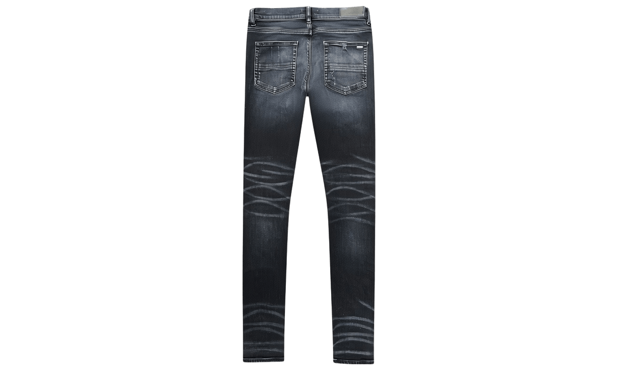 Amiri MX1 White/Brown Patch Black Jeans (PreOwned)