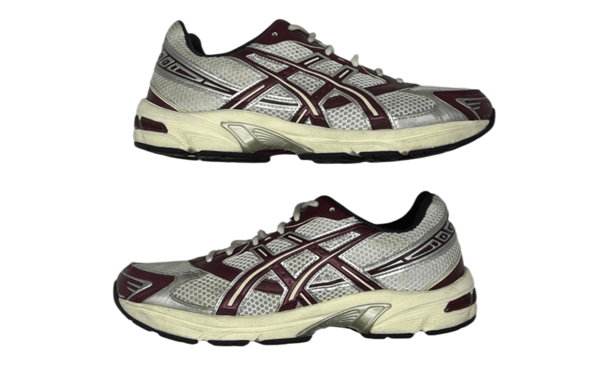 ASICS Gel-1130 White Maroon Banner (PreOwned) (No Box) (No Insoles)