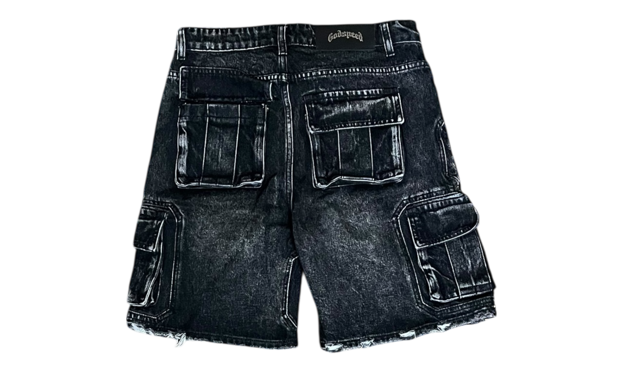 Godspeed Octagon Cargo Denim Black Shorts