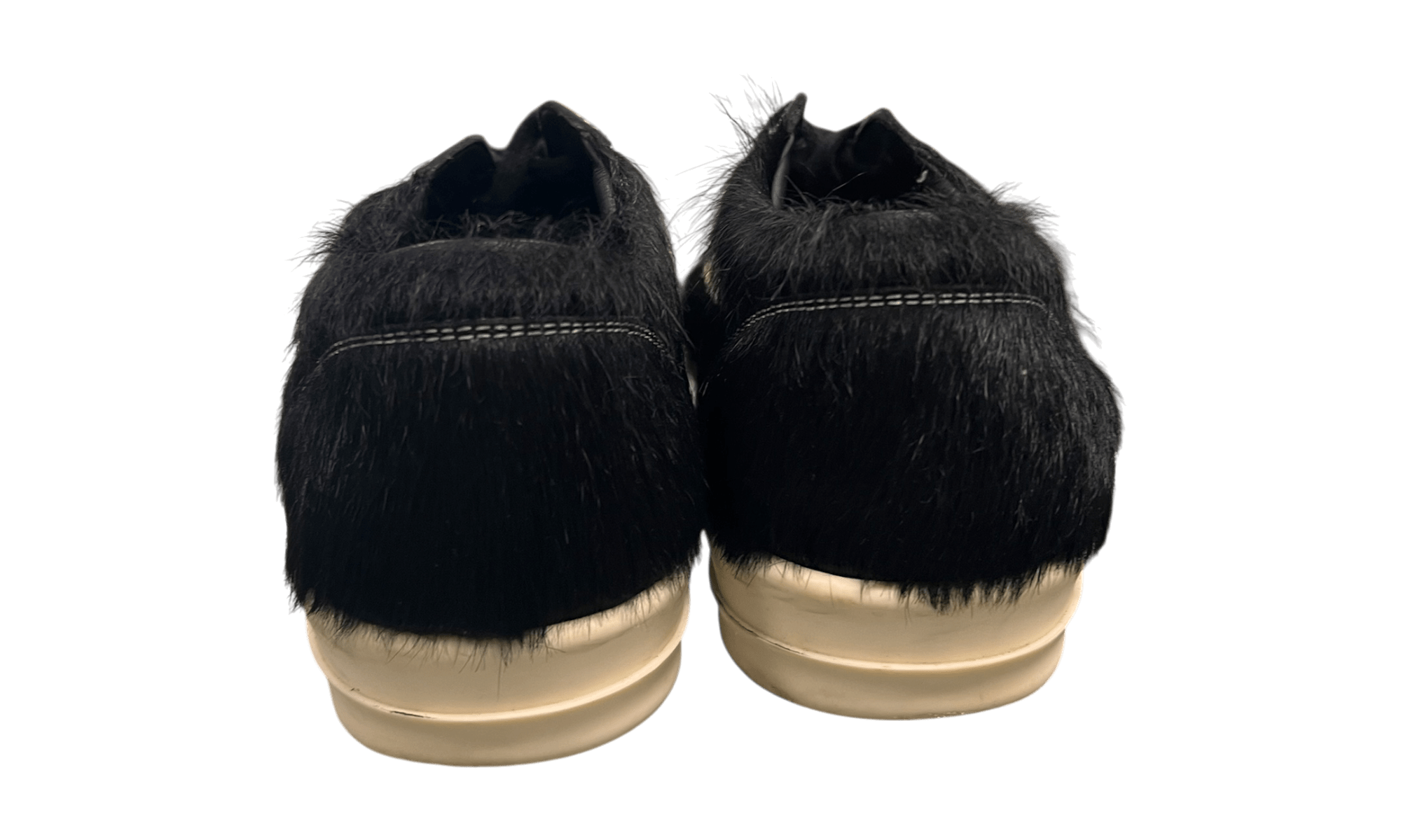 Rick Owens Vintage Low Pony Hair Black/Milk Sneakers (PreOwned)