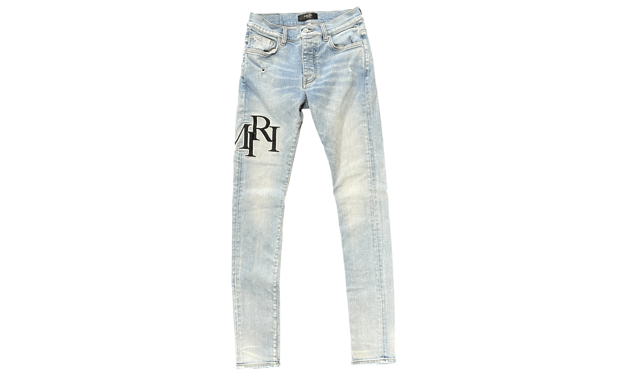 Amiri Staggered Logo Indigo Wash Jeans (PreOwned)