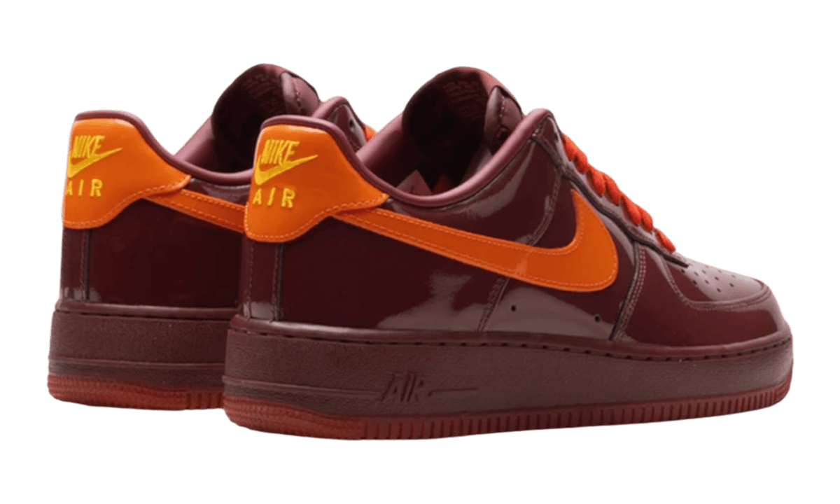 Nike Air Force 1 Low Patent Leather Dark Team Red Safety Orange (No Box)