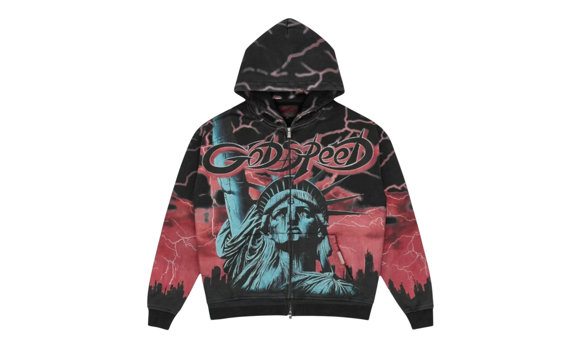 Godspeed Red Voltage Black Zip-Up Hoodie