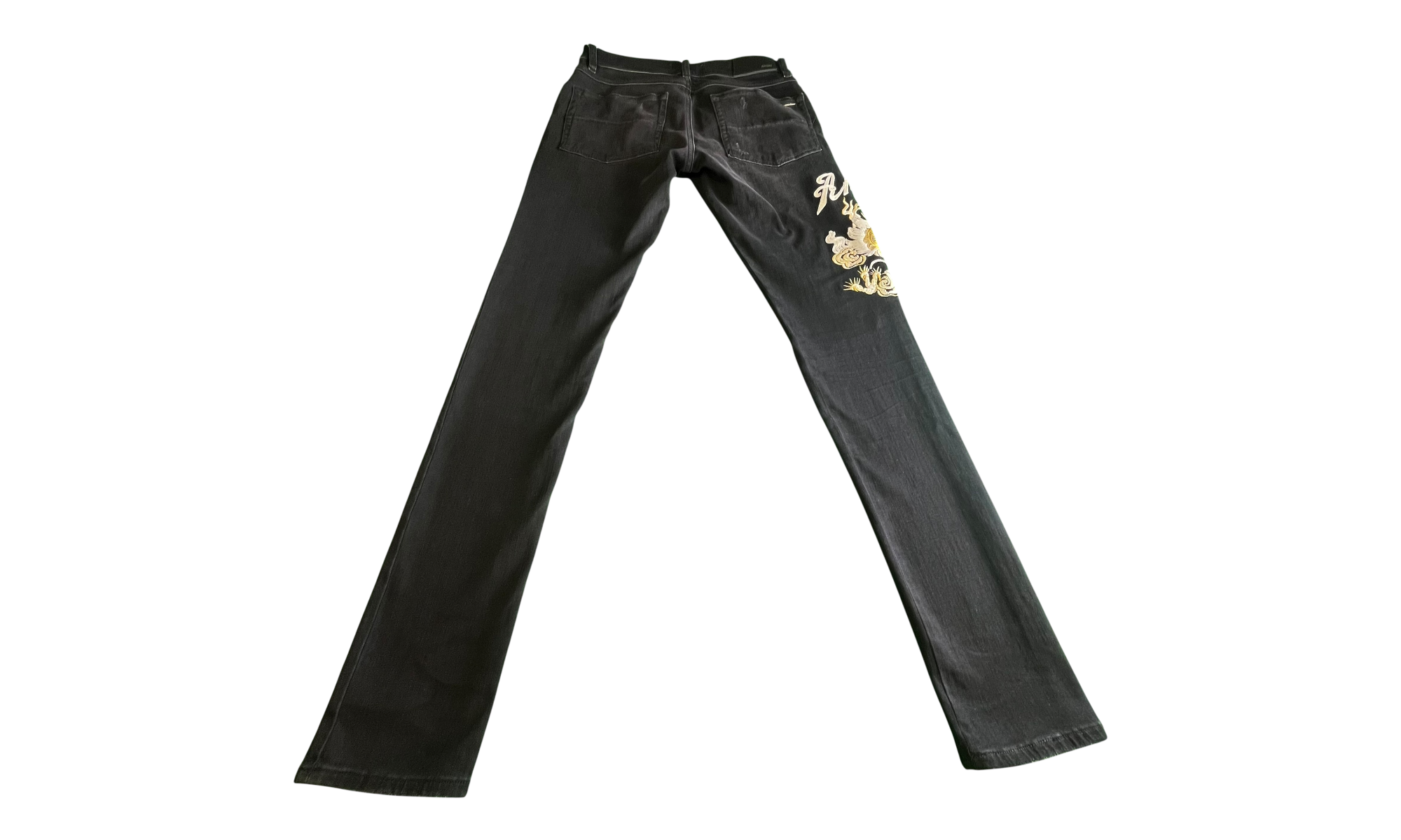 Amiri dragon-emboidered Black Jeans (PreOwned)