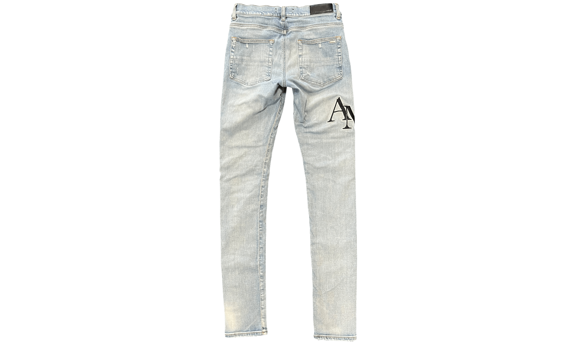 Amiri Staggered Logo Indigo Wash Jeans (PreOwned)